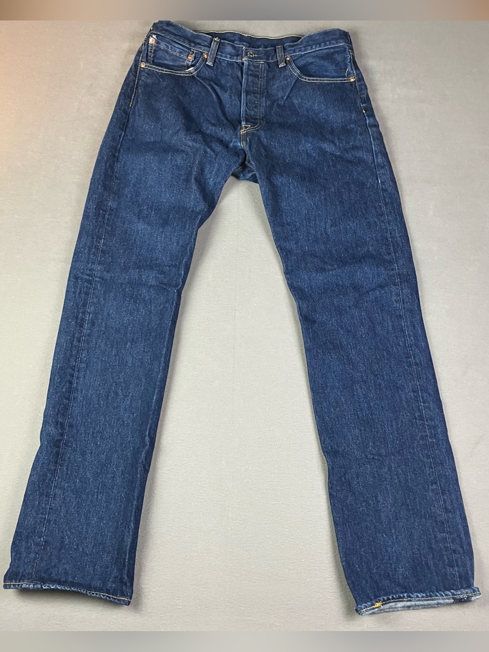 Levis 501 Men’s Size 33x34 Straight Leg Jeans Dark Blue Button Fly